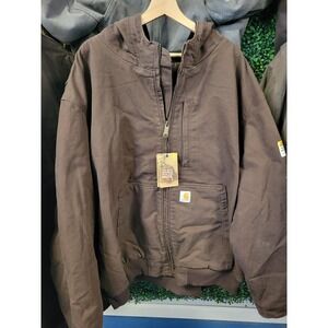 vtg CARHARTT FULLSWING 201 JACKET 5xl // brown workwear hooded vintage jacket